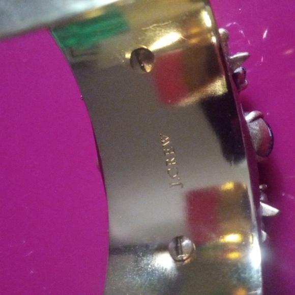 J Crew New No Tags Layered Rhinestone Cuff Gold Tone - Picture 8 of 9